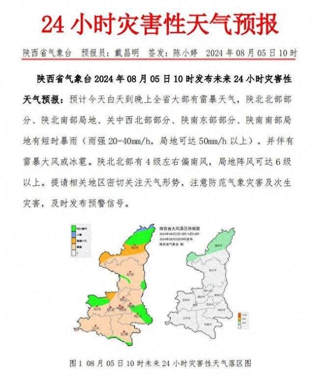 雷暴大风、短时暴雨陕西最新预警！降雨时间已确定→(图1)